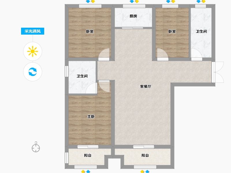 河南省-安阳市-翰林华府小区-90.00-户型库-采光通风