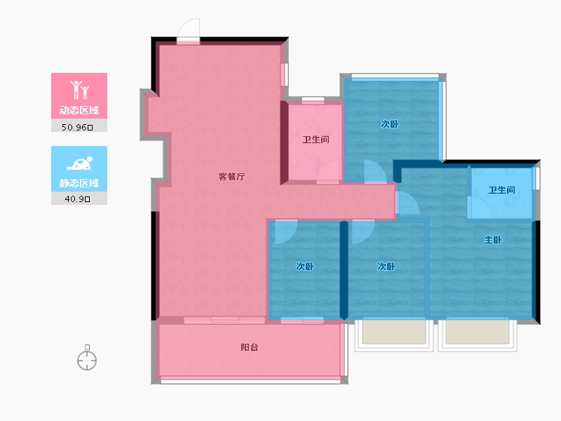 广东省-广州市-越秀·万博城-82.40-户型库-动静分区