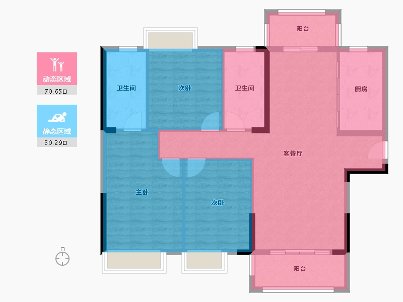 福建省-泉州市-莲花水岸阳光-110.00-户型库-动静分区