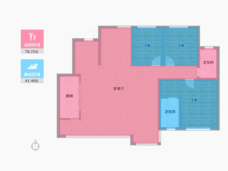 四川省-成都市-龙湖嘉辰-108.71-户型库-动静分区