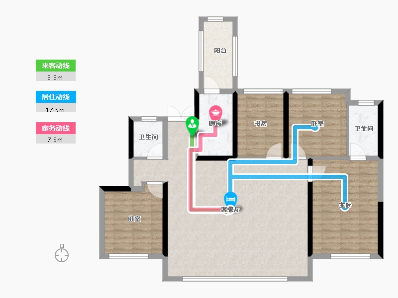 四川省-成都市-新津翡翠滨江-106.43-户型库-动静线