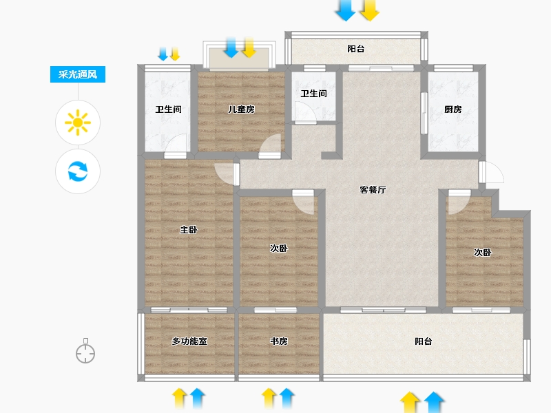 云南省-怒江傈僳族自治州-滨江首府-120.00-户型库-采光通风