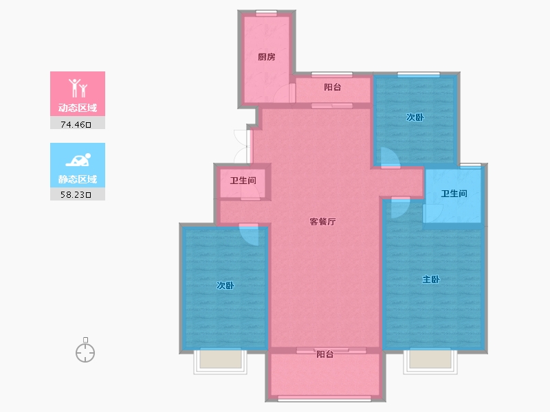 甘肃省-张掖市-陆都五福和园-119.00-户型库-动静分区