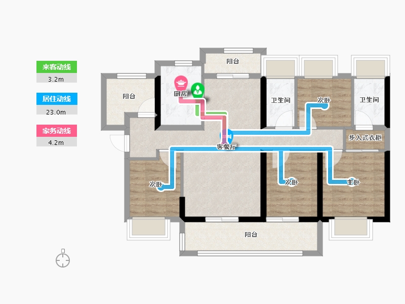 广东省-惠州市-昊艺尚苑-83.68-户型库-动静线