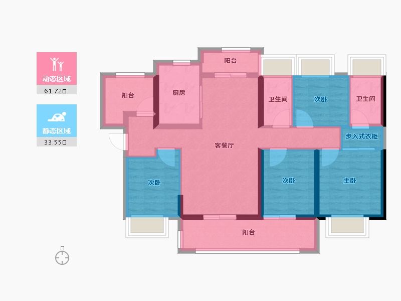 广东省-惠州市-昊艺尚苑-83.68-户型库-动静分区