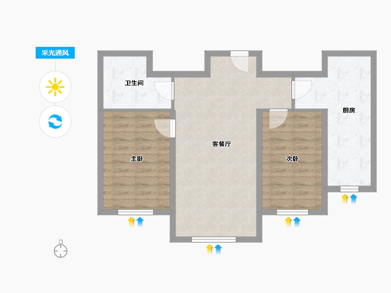 内蒙古自治区-鄂尔多斯市-城投绿城诚园-81.31-户型库-采光通风