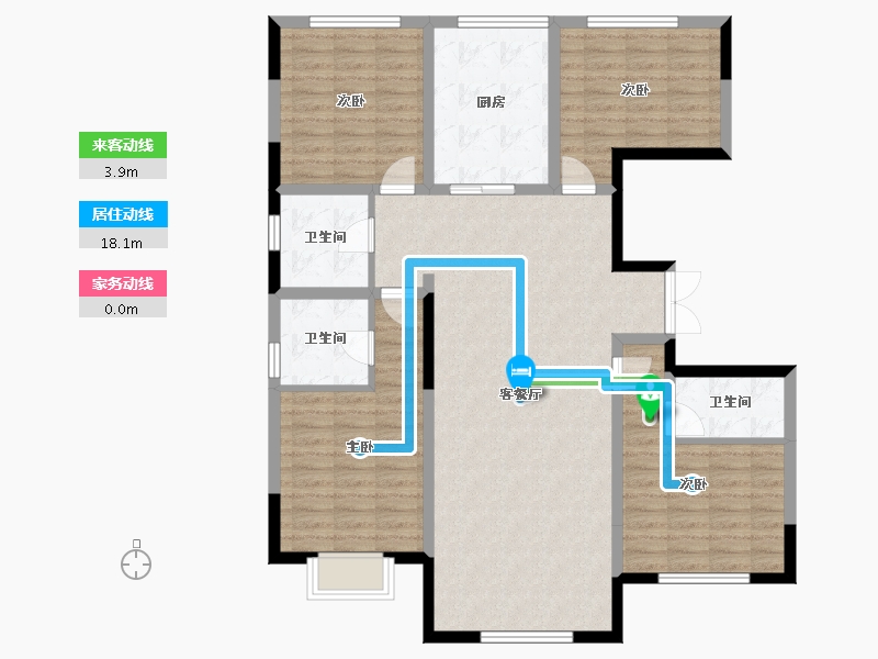 内蒙古自治区-鄂尔多斯市-金都尚府-120.80-户型库-动静线