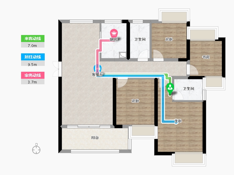 江西省-赣州市-东方·君庭-95.43-户型库-动静线