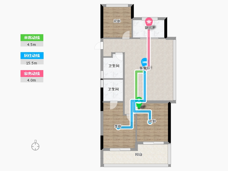 浙江省-杭州市-沐晴川府-86.40-户型库-动静线