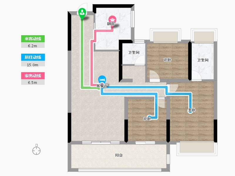 安徽省-宿州市-绿洲江山印-94.40-户型库-动静线