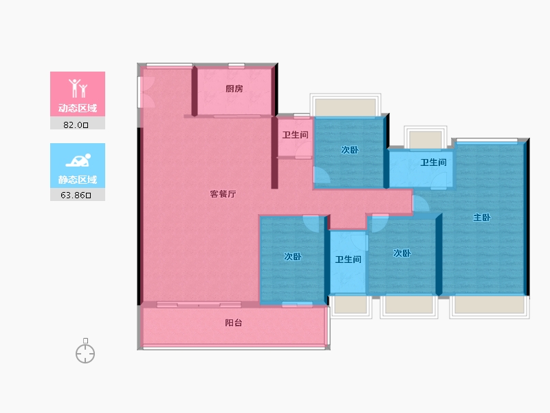 广东省-广州市-越秀·万博城-132.51-户型库-动静分区