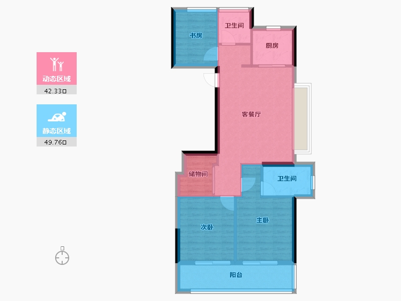 浙江省-宁波市-轨交·阅塘著府-83.02-户型库-动静分区