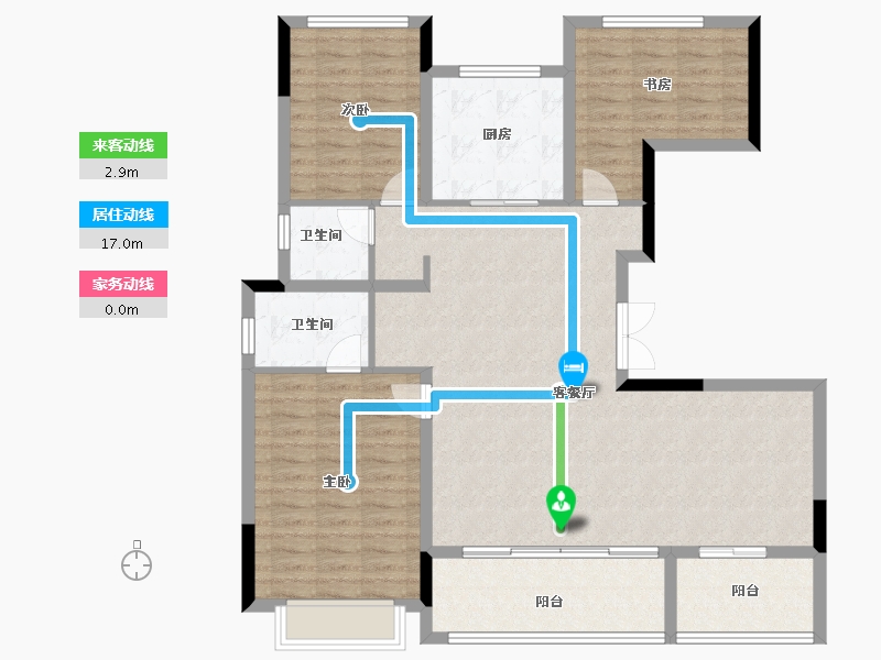 浙江省-金华市-城开朝晖苑-114.25-户型库-动静线