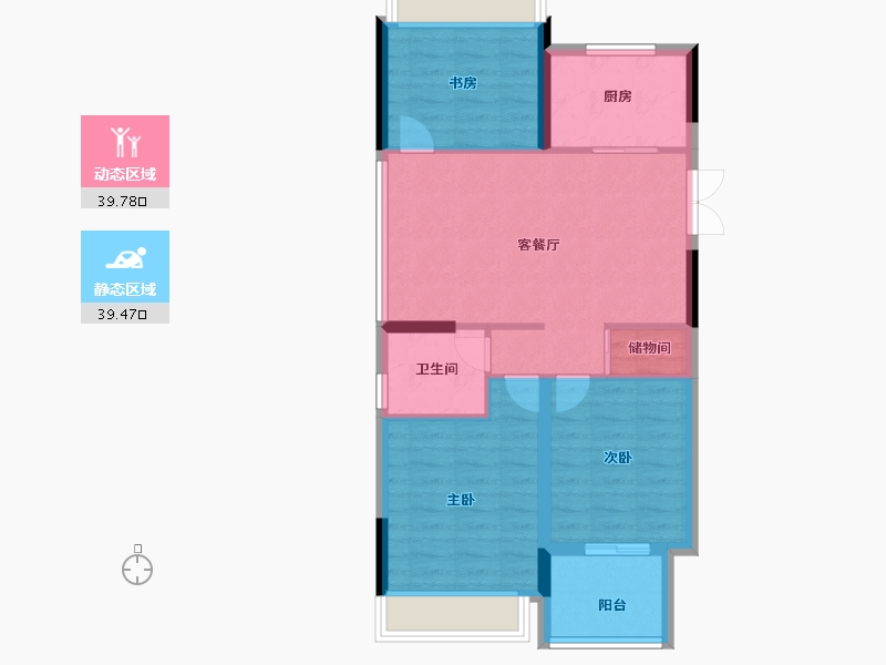 浙江省-绍兴市-钱门江南府-71.20-户型库-动静分区