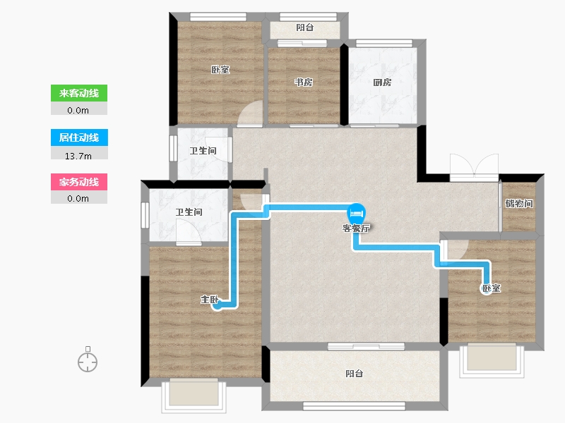 陕西省-西安市-华润置地港悦城嘉悦-100.82-户型库-动静线