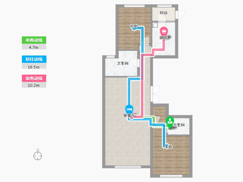 内蒙古自治区-鄂尔多斯市-城投海昌鑫园-93.60-户型库-动静线