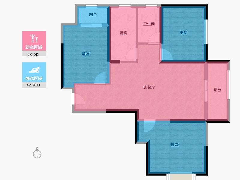 陕西省-渭南市-御林花苑-82.58-户型库-动静分区