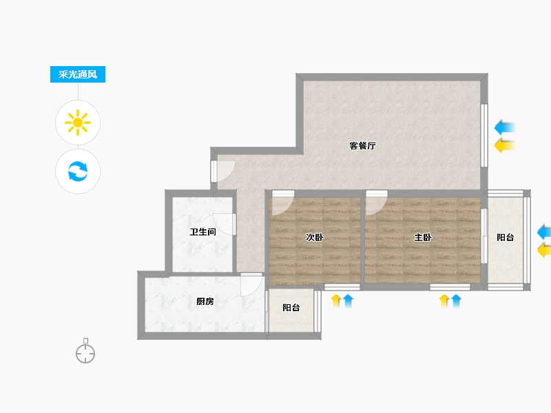 北京-北京市-天通中苑一区南区-84.03-户型库-采光通风