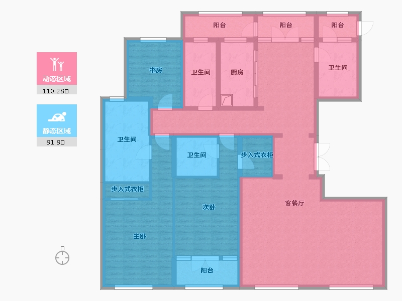 内蒙古自治区-鄂尔多斯市-城投海昌鑫园-176.00-户型库-动静分区