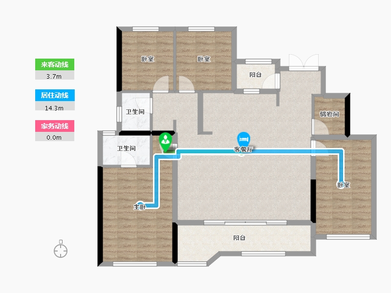 四川省-成都市-天恒御湖天境-116.75-户型库-动静线