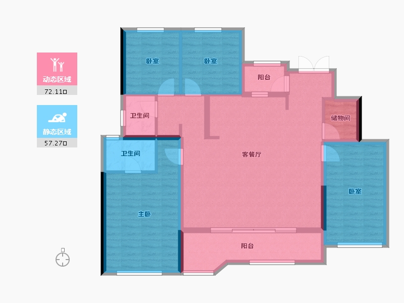 四川省-成都市-天恒御湖天境-116.75-户型库-动静分区