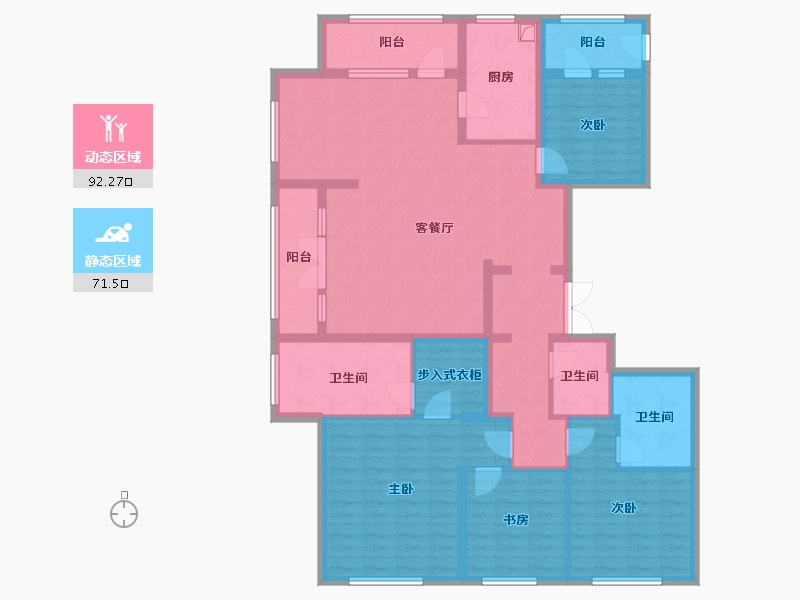 内蒙古自治区-鄂尔多斯市-城投海昌鑫园-160.00-户型库-动静分区