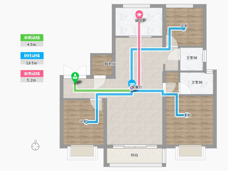 甘肃省-嘉峪关市-森林公园·壹号苑-88.00-户型库-动静线