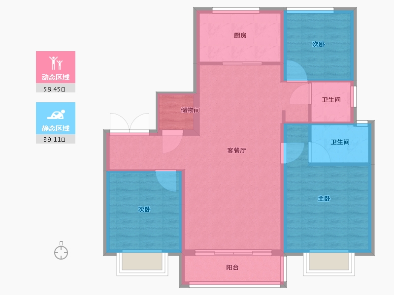 甘肃省-嘉峪关市-森林公园·壹号苑-88.00-户型库-动静分区