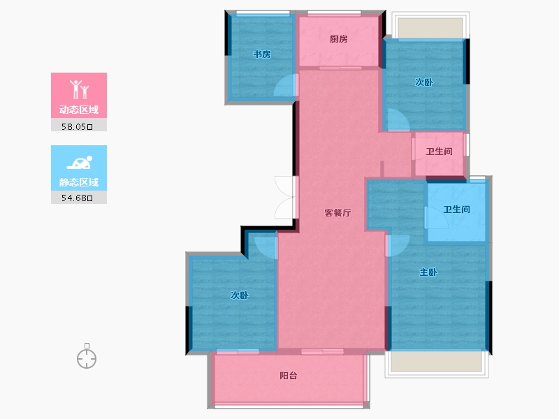 浙江省-绍兴市-钱门江南府-101.50-户型库-动静分区