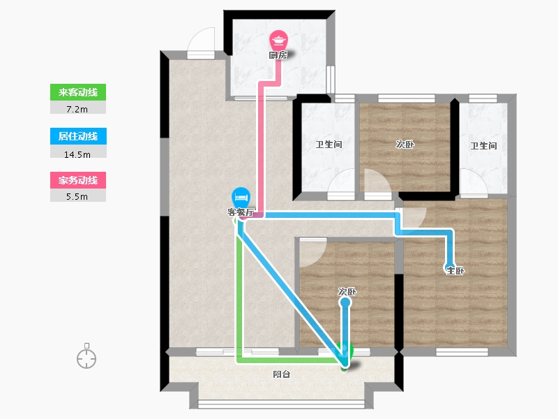 陕西省-西安市-雁南云境-81.08-户型库-动静线