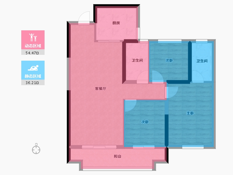 陕西省-西安市-雁南云境-81.08-户型库-动静分区