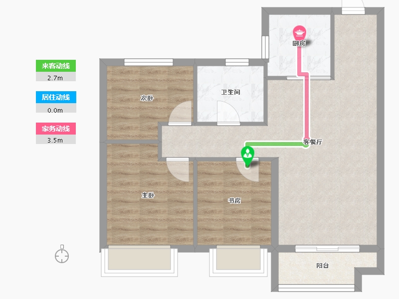 陕西省-延安市-伴山樾谷·芳菲里-64.95-户型库-动静线