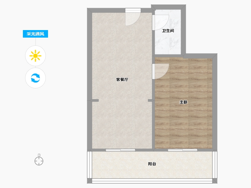 天津-天津市-华庆里-44.02-户型库-采光通风