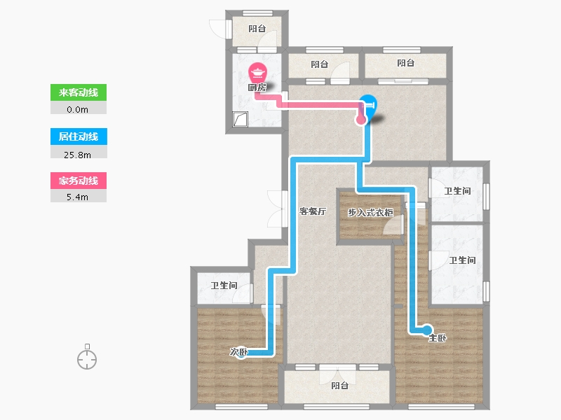 内蒙古自治区-鄂尔多斯市-万正丽景-144.00-户型库-动静线