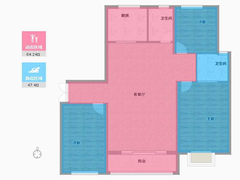 甘肃省-嘉峪关市-森林公园·壹号苑-101.60-户型库-动静分区