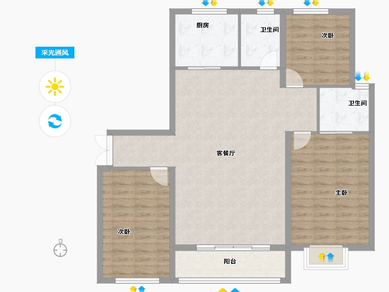 甘肃省-嘉峪关市-森林公园·壹号苑-101.60-户型库-采光通风