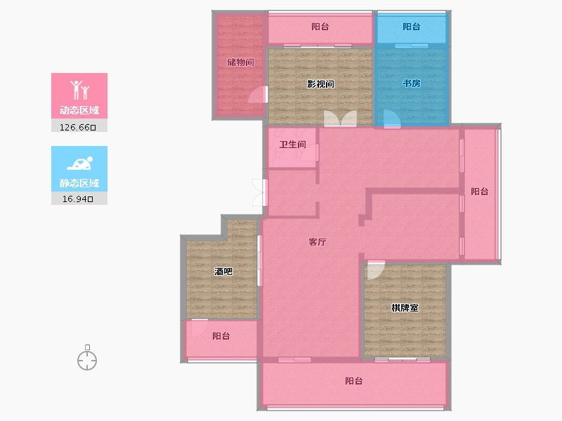 内蒙古自治区-鄂尔多斯市-万正丽景-120.00-户型库-动静分区