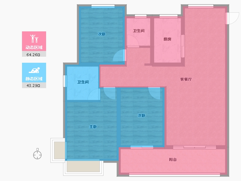 山东省-济宁市-东方香溪湾-108.00-户型库-动静分区