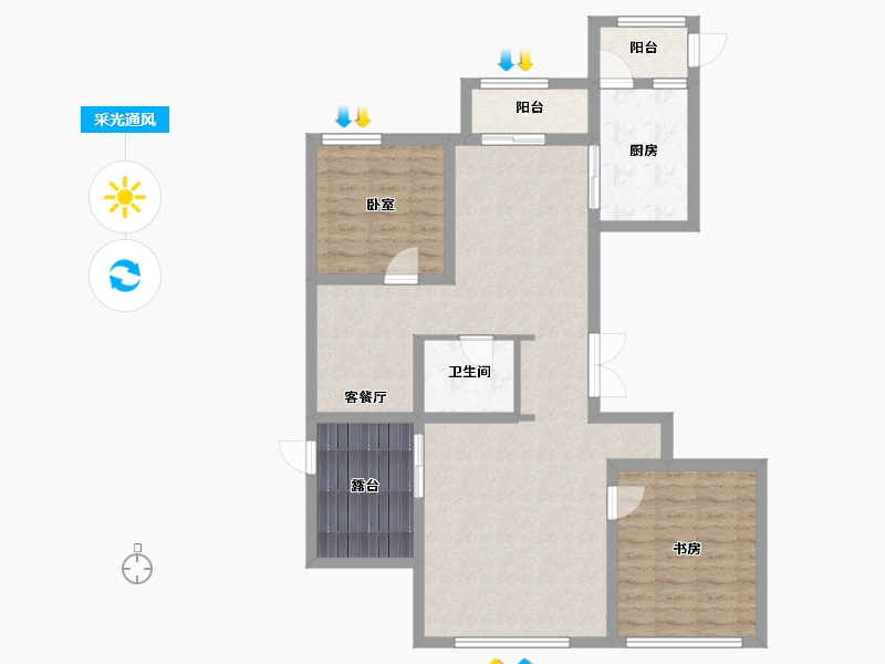 内蒙古自治区-鄂尔多斯市-万正丽景-112.00-户型库-采光通风