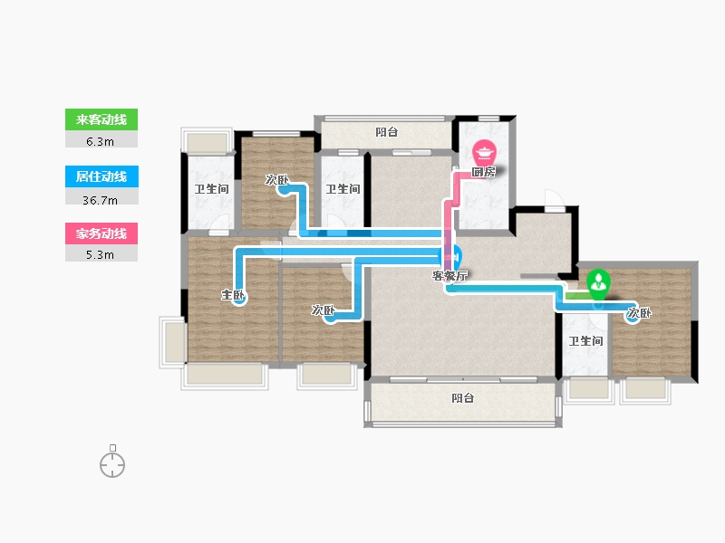 湖南省-长沙市-明昇望月府-152.59-户型库-动静线