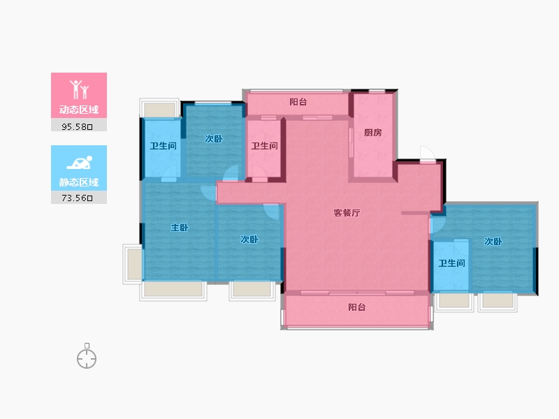 湖南省-长沙市-明昇望月府-152.59-户型库-动静分区