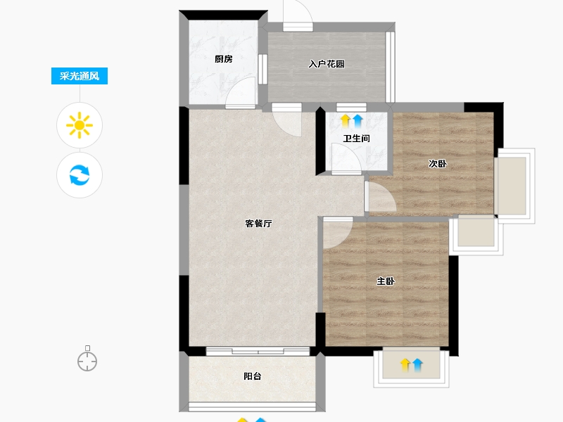 四川省-成都市-润弘丽都-59.25-户型库-采光通风