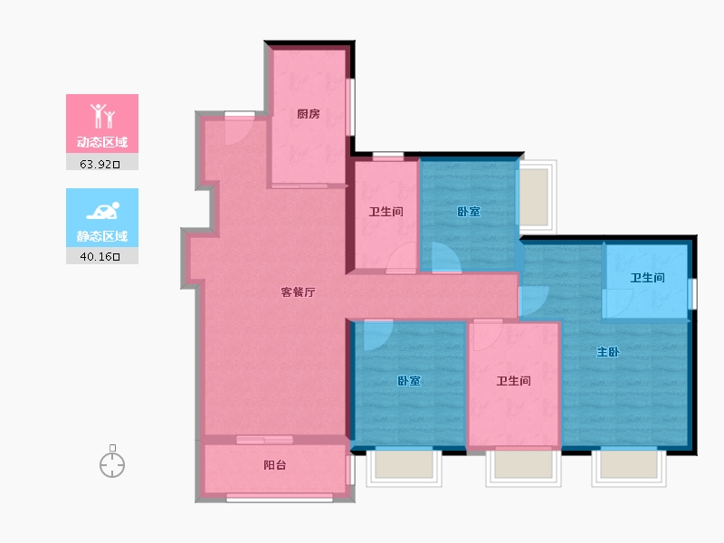 广东省-深圳市-宏发悦见和府-93.30-户型库-动静分区