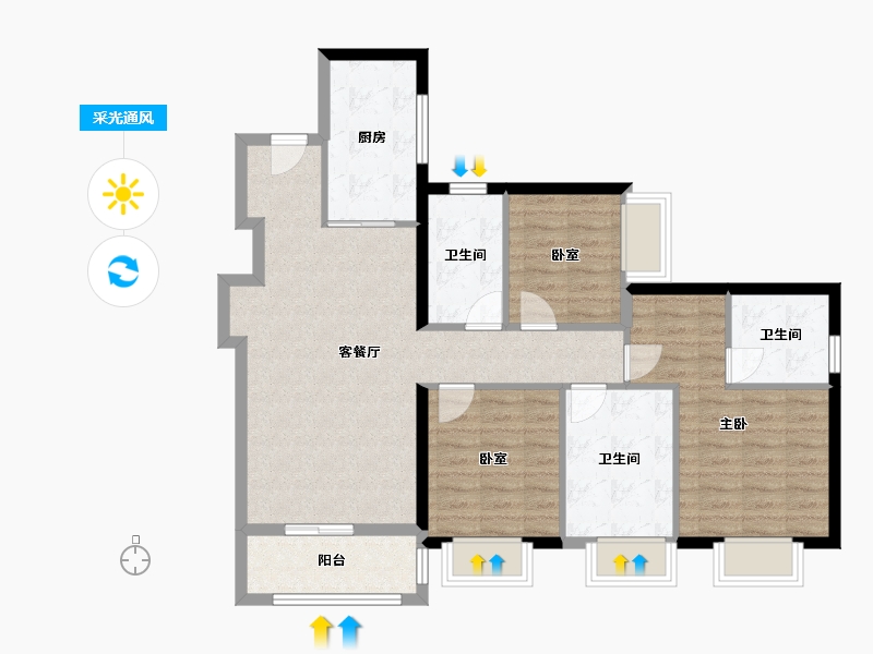 广东省-深圳市-宏发悦见和府-93.30-户型库-采光通风