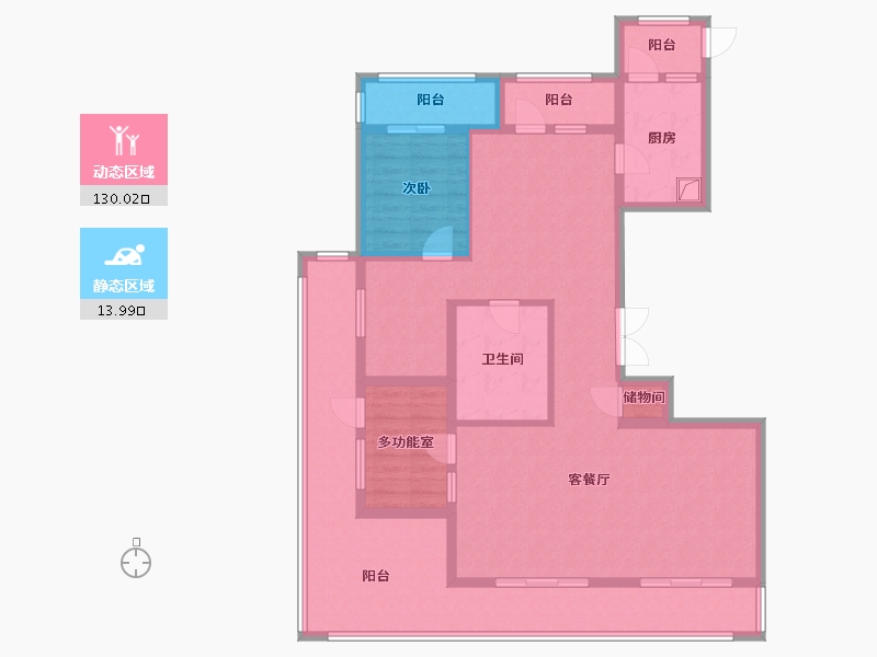 内蒙古自治区-鄂尔多斯市-万正丽景-134.40-户型库-动静分区