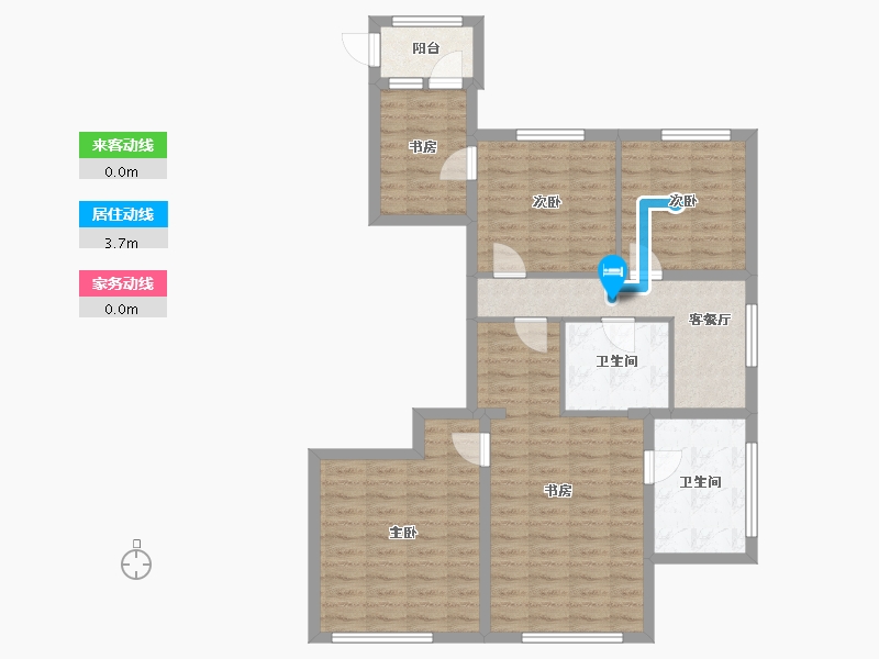 内蒙古自治区-鄂尔多斯市-万正丽景-76.80-户型库-动静线