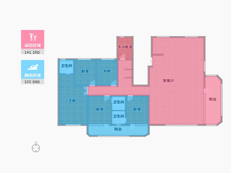 吉林省-延边朝鲜族自治州-名珠·松山樾-222.20-户型库-动静分区