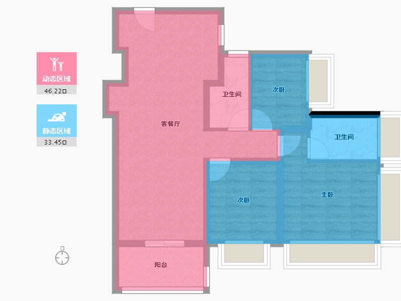 广东省-东莞市-旗峰润府-70.39-户型库-动静分区