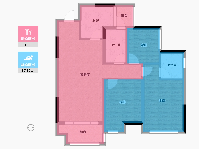 四川省-德阳市-保利国际城莱韵花园-78.02-户型库-动静分区