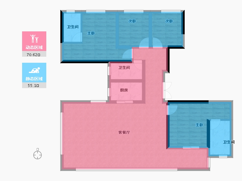 四川省-宜宾市-康龙·城南华府-112.10-户型库-动静分区